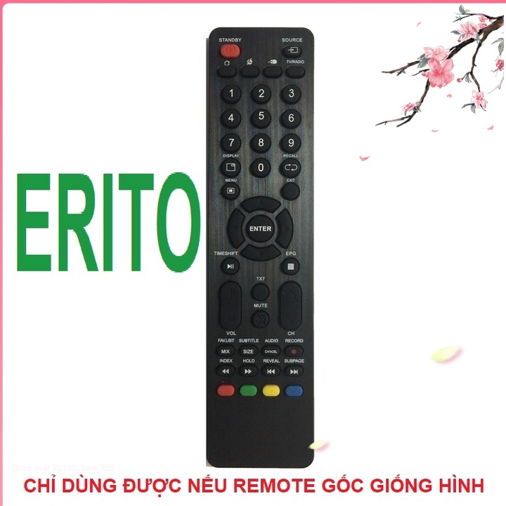 Remote điều khiển tivi ERITO smart mẫu 1 [Cam kết chất lượng, BH 6 tháng]