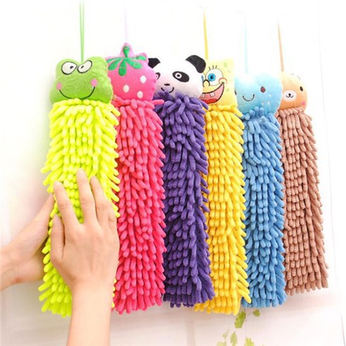 Khăn lau tay san hô hình thú dễ thương Khăn lau tay nhà bếp siêu thấm Chenille dạng san hô Độ bền cao, dễ dàng giặt sạch và nhanh khô.