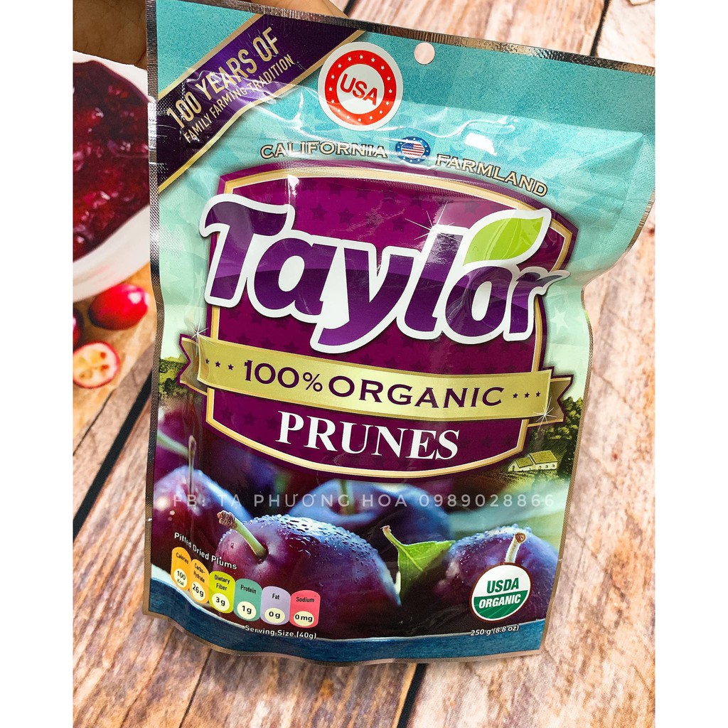 [HCM]250g Mận sấy khô Hữu Cơ Taylor Mỹ ( Nhập khẩu )
