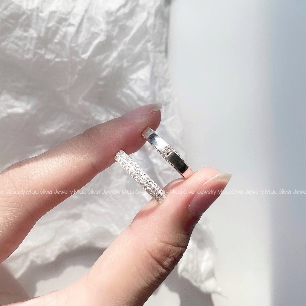 Nhẫn đôi bạc Miuu Silver, nhẫn cặp nam nữ Eirene
