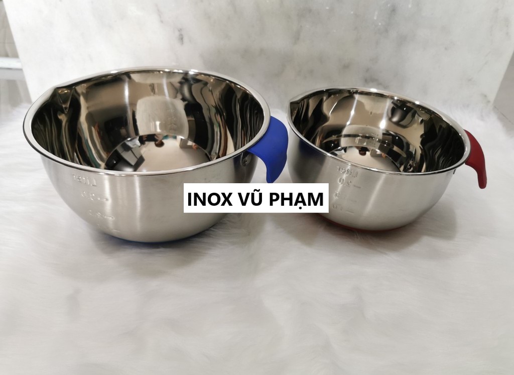 THỐ TRỘN BỘT,ĐÁNH TRỨNG INOX 304 CÓ ĐẾ CÓ QUAI ĐỦ SIZE (Ảnh thật shop tự chụp)