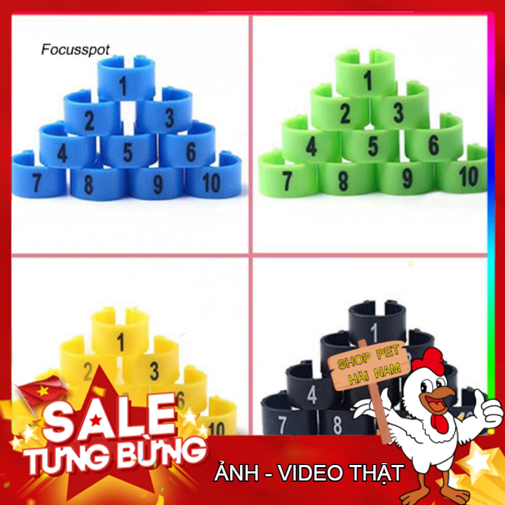 100 VÒNG ĐEO CHÂN CHO CHIM BỒ CÂU CÓ ĐÁNH SỐ-PHỤ KIỆN NUÔI CHIM BỒ CÂU