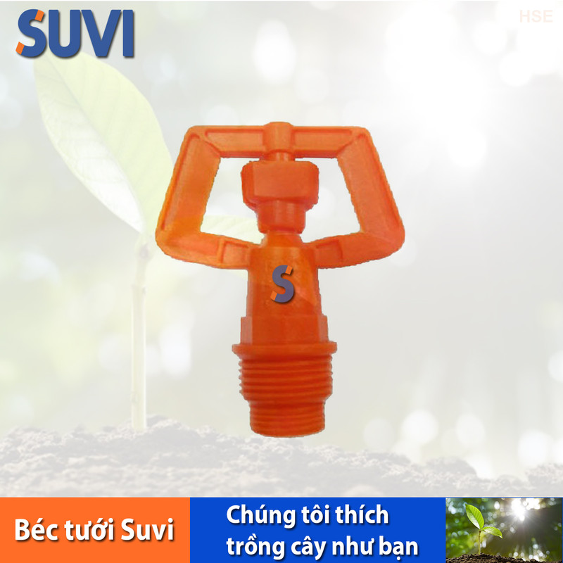 Béc tưới nhỏ hình vuông màu cam ren ngoài 17-21 bb 927
