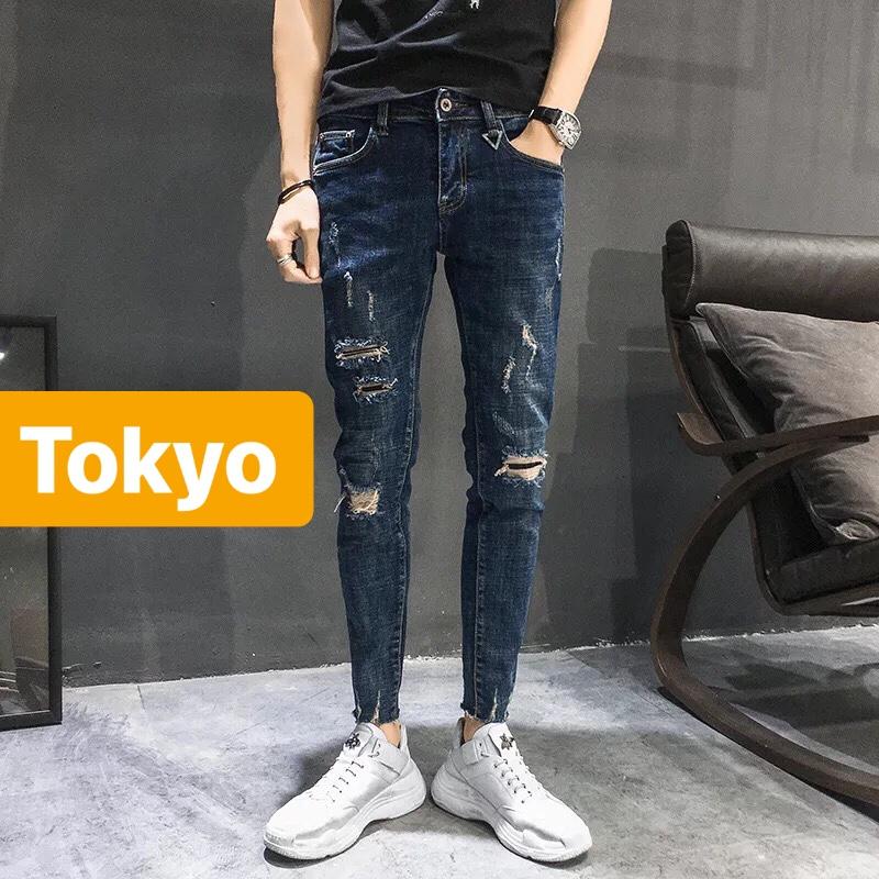 QUẦN BAGGY JEAN NAM CHẤT BÒ XANH ĐẬM WASH CAO CẤP MẪU MỚI CJ-9773 - TOKYO FASHION