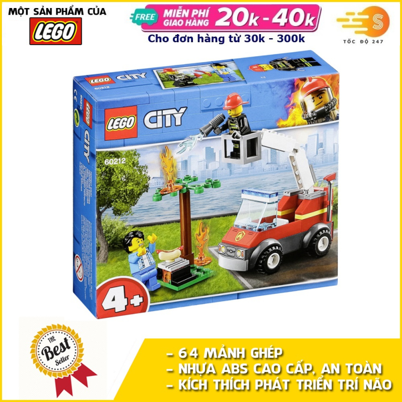 Bộ đồ chơi lắp ráp cứu hỏa tiệc nướng BBQ 64 mảnh Lego City 60212