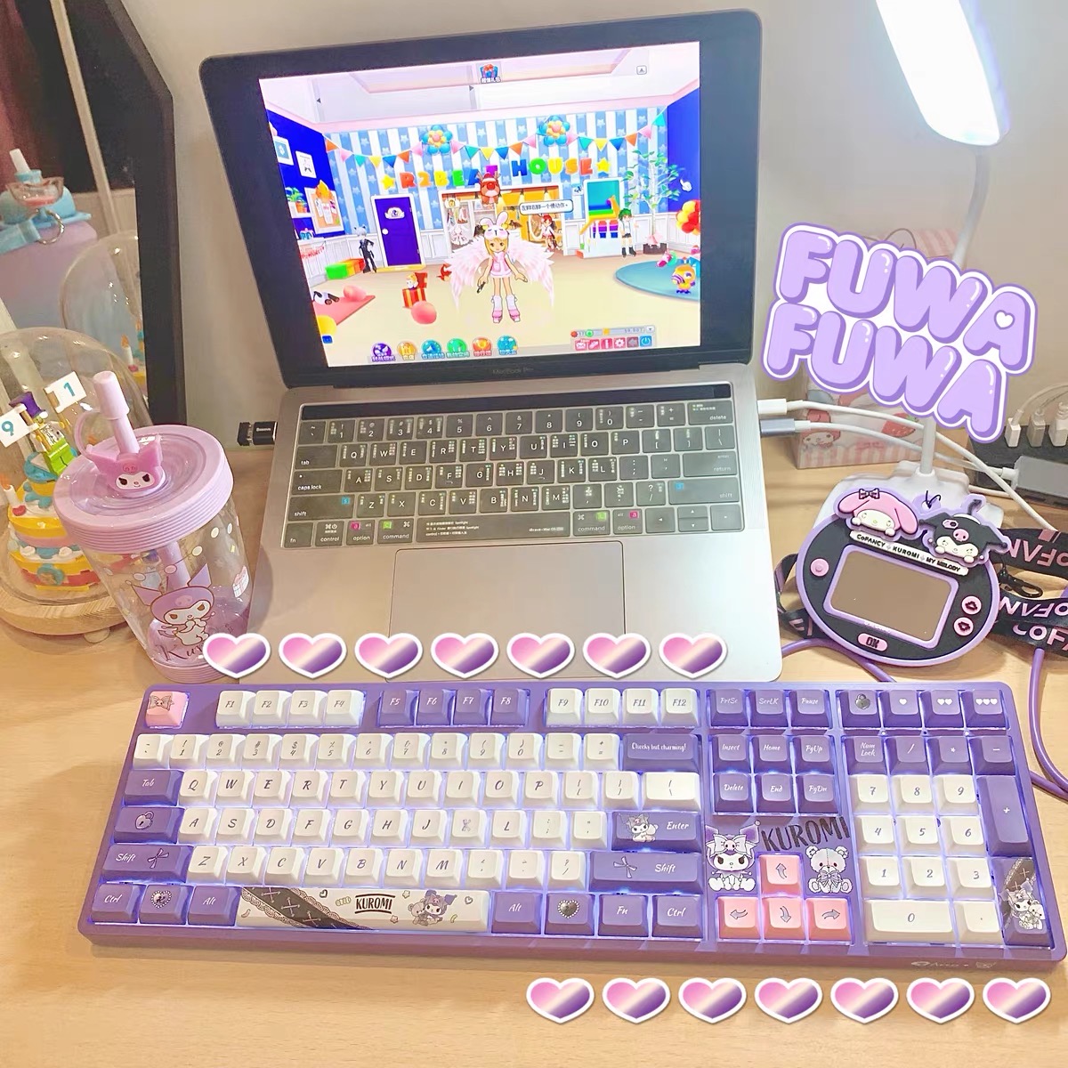 Bàn phím cơ không dây AKKO 5108B phiên bản giới hạn Kuromi có LED RGB hotswap JDA keycap CS crystal switch