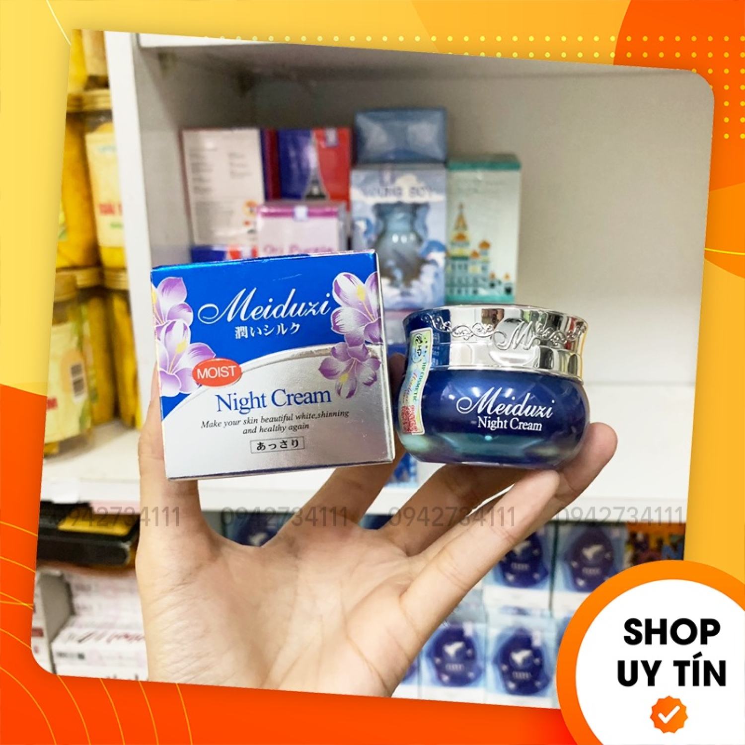 Kem face meiduzi ban đêm hộp xanh phiên bản tem hp 20gr