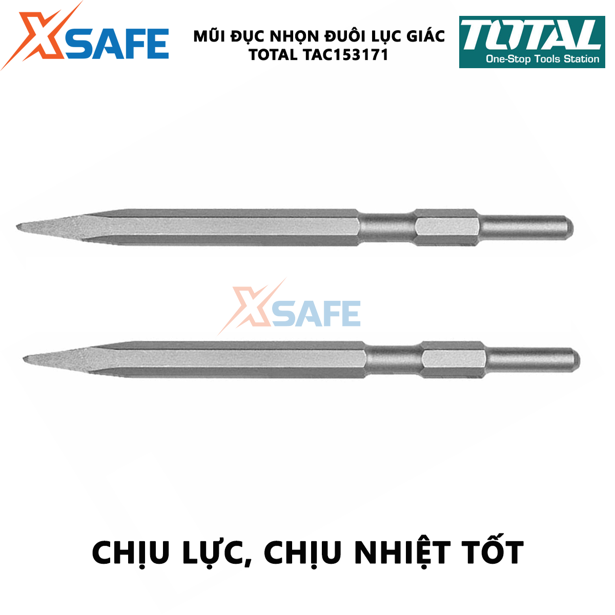 Chisel tip pointed tail hexagonal total TAC153171 | chisel tip pointed size 17x280mm, pointed, độ durable, heat-resistant [xsafe] [xsafe]