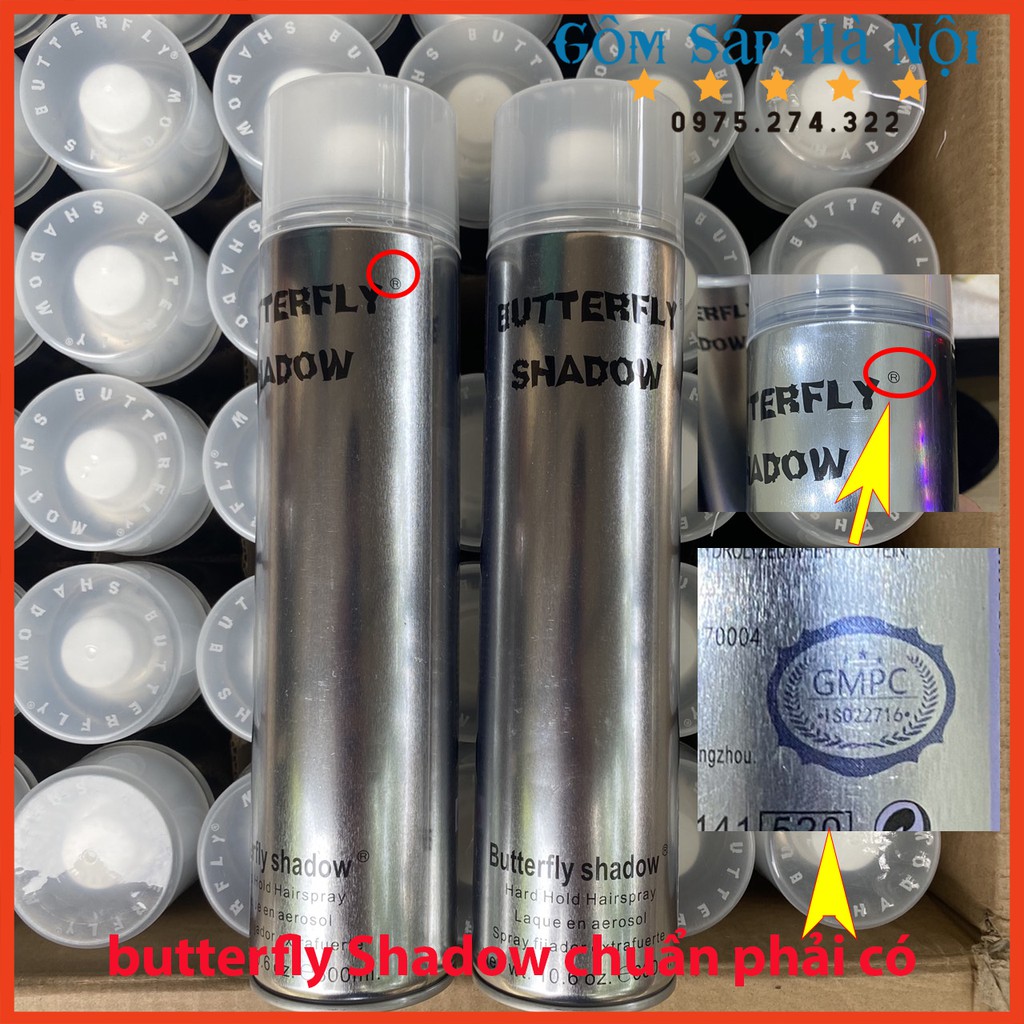 Gôm xịt tóc butterfly shadow 600ml chuẩn loại 1 salon