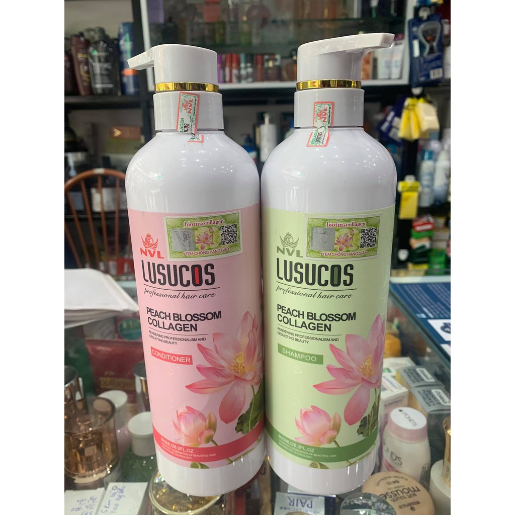Cặp Dầu gội xả dưỡng sinh Lusucos 800ml x2