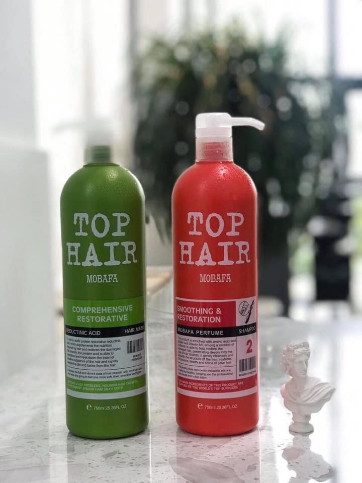 Cặp dầu gội xả Tophair Top Hair Mobafa 750ml x2 Tophair Mobafa phục hồi tóc