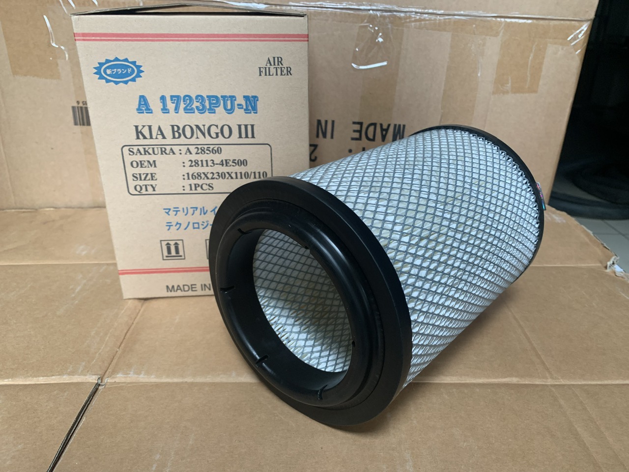Lọc gió động cơ, lọc gió máy xe tải kia k200, k250, bongo 3,...hàng sunfil a1723pu-n