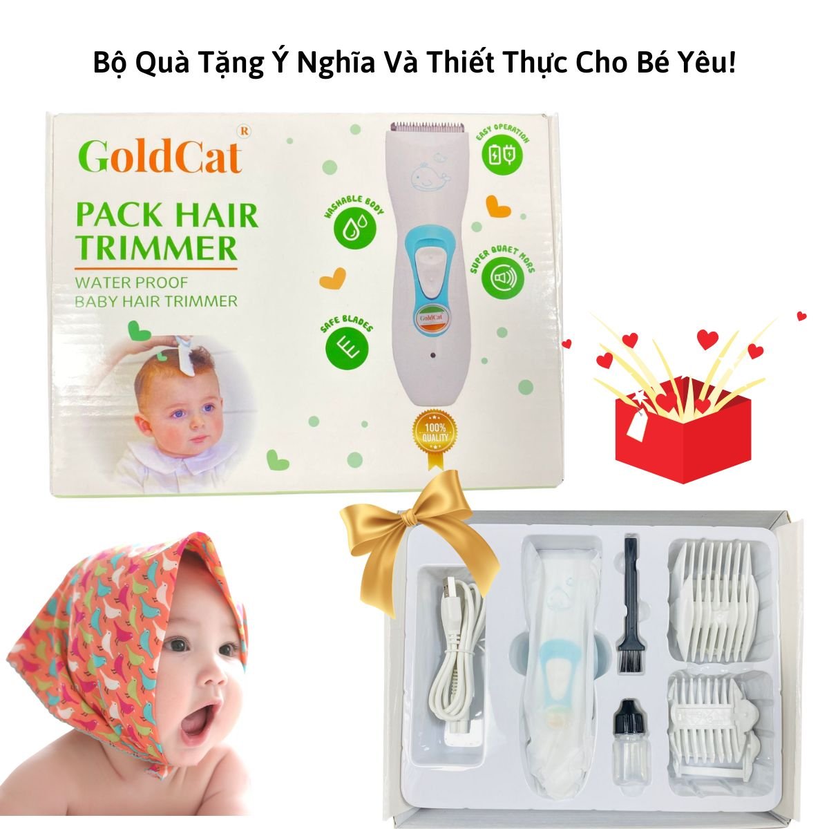 Tông Đơ Cắt Tóc Cho Bé GoldCat