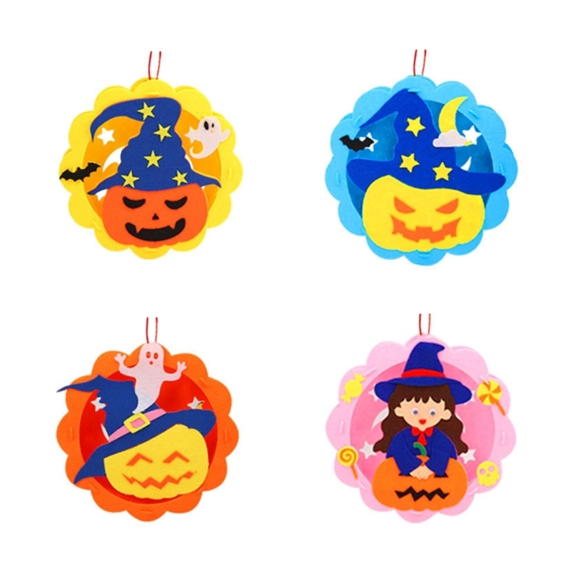 CW DXAD Halloween Pumpkin Lantern Crafts Kits LED Pattern Holiday Decor