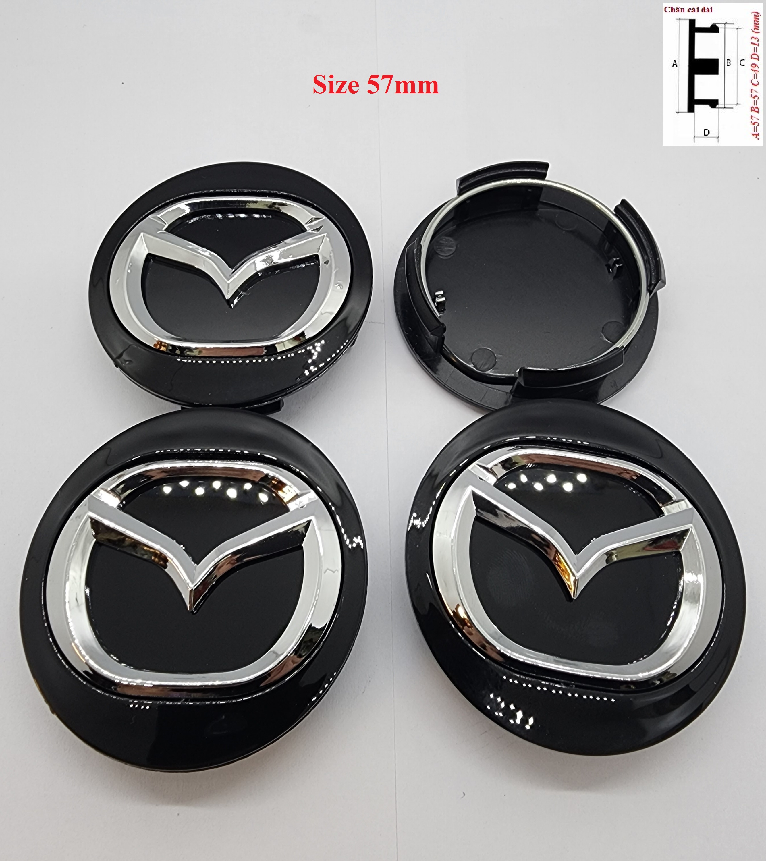 Nắp chụp mâm MAZDA (Chụp Lazang) Size 57mm