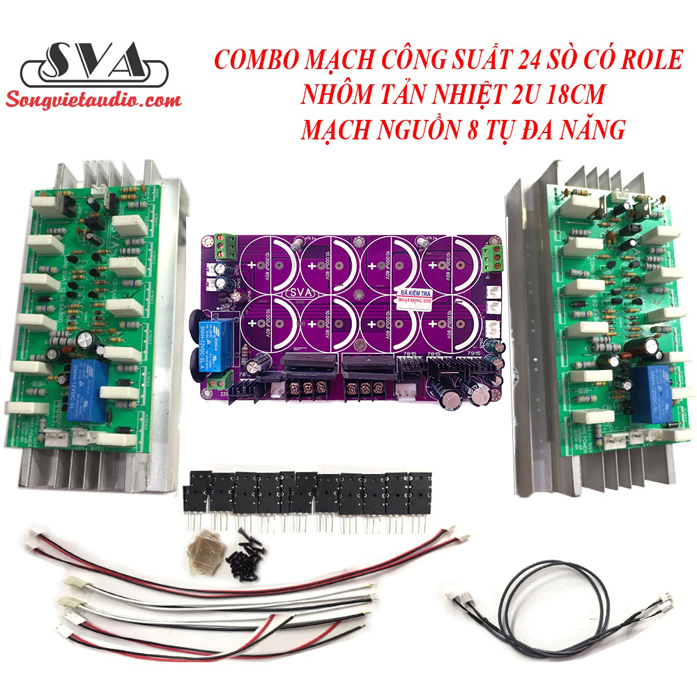Combo 24 sò role, nhôm, sò tt, nguồn 8 tụ đa năng - chưa ráp