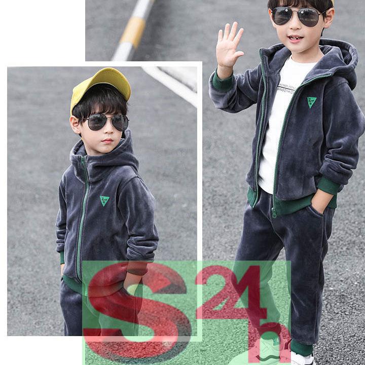 Set Bộ quần áo nhung giữ ấm trẻ em TE03