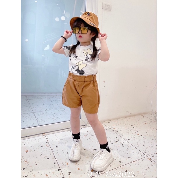 [SET BÉ GÁI] Bộ micky kèm mũ cực sịn cho bé gái