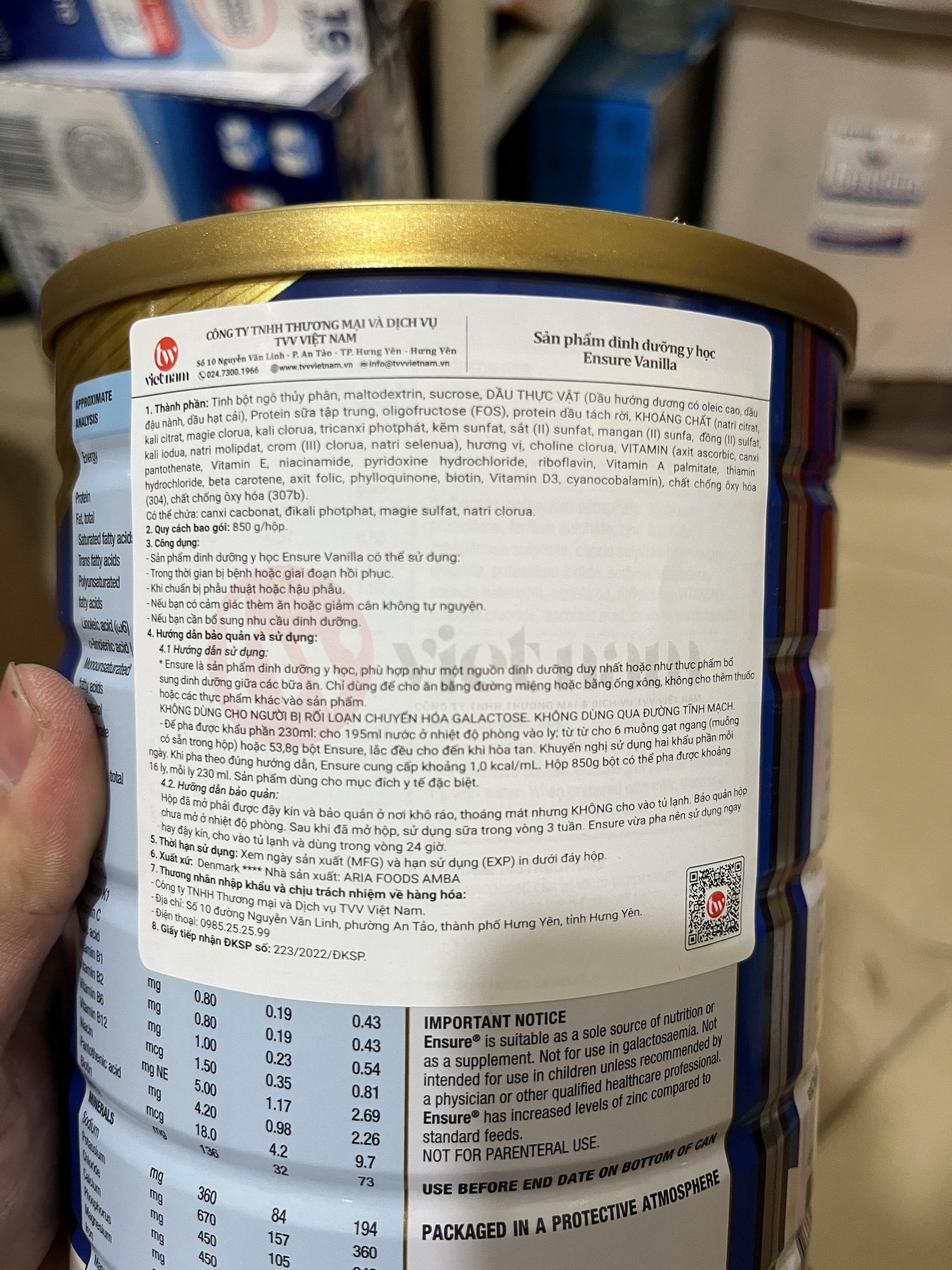 [ENSURE ÚC 850g] Sữa Bột Abbot Ensure Original 850g - Hàng Nội Địa Úc