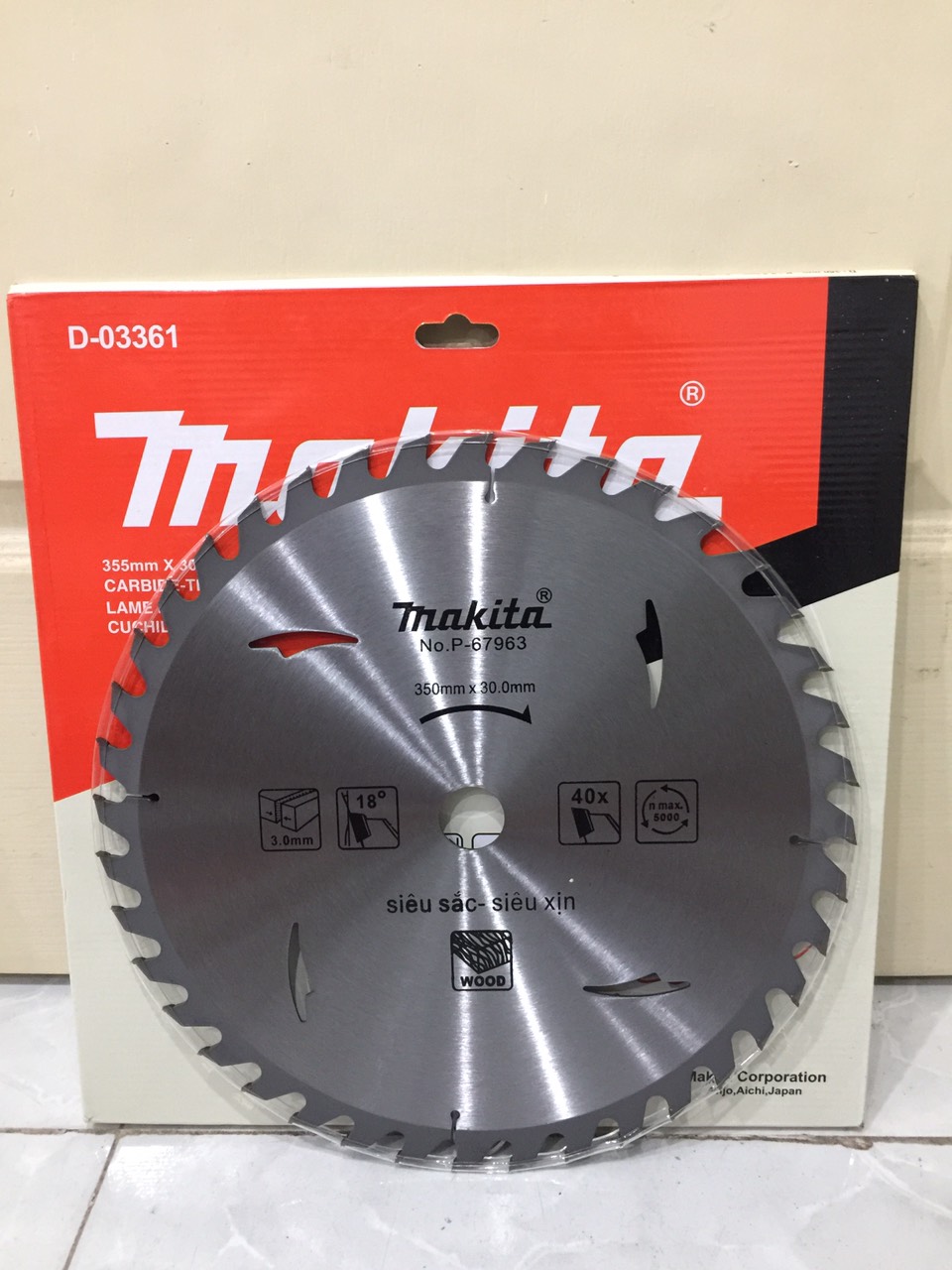 Lưỡi cắt gỗ Makita D350mm