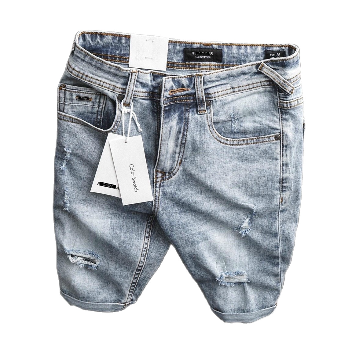 [HCM]Quần short jean nam co giãn - quần ngố nam rách gối - quần jean lửng nam thiết kế năng động phong cách hàn quốc thời trang thỏ tây shop94 ts229