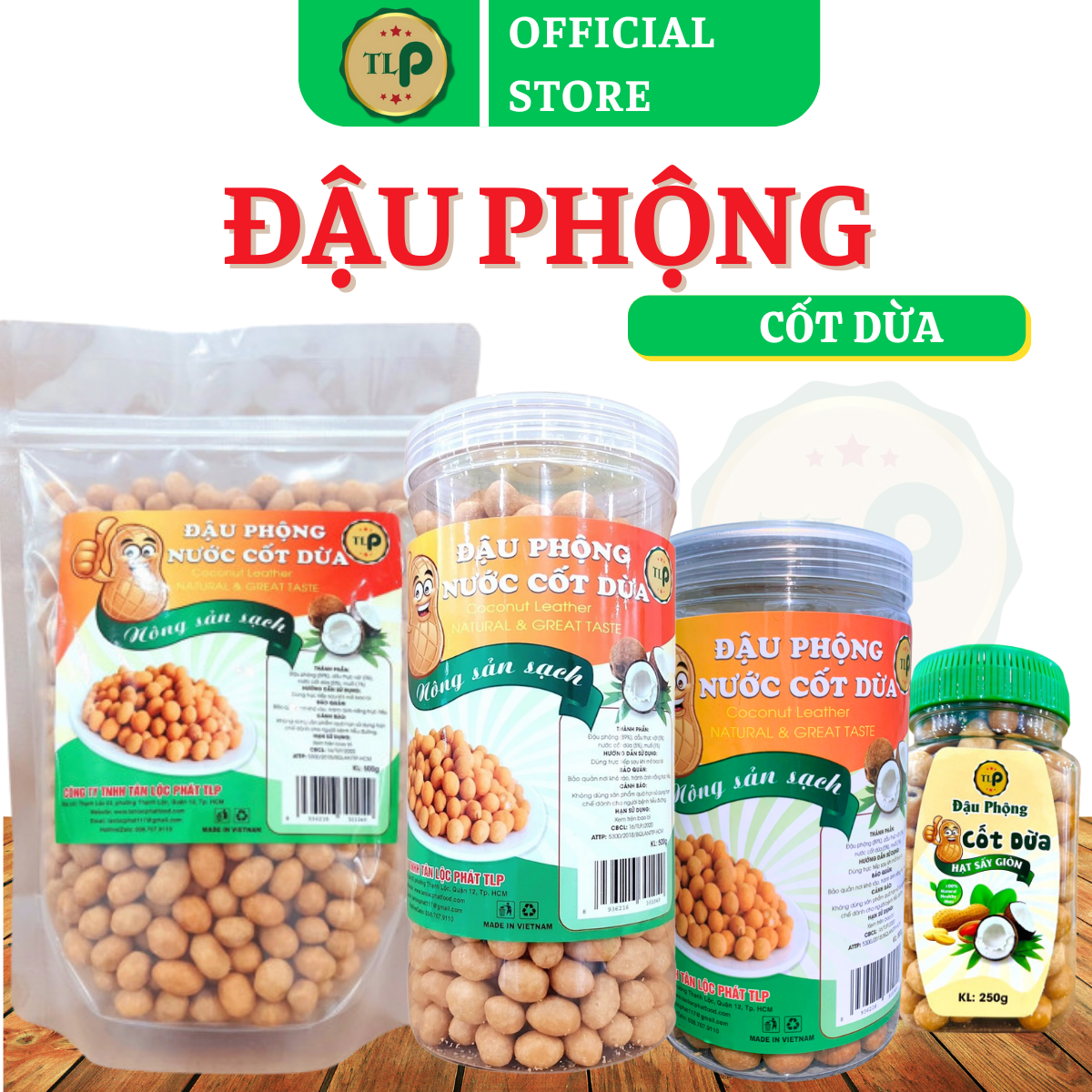 Đậu Phộng Cốt Dừa Tân Lộc Phát Hũ 250g