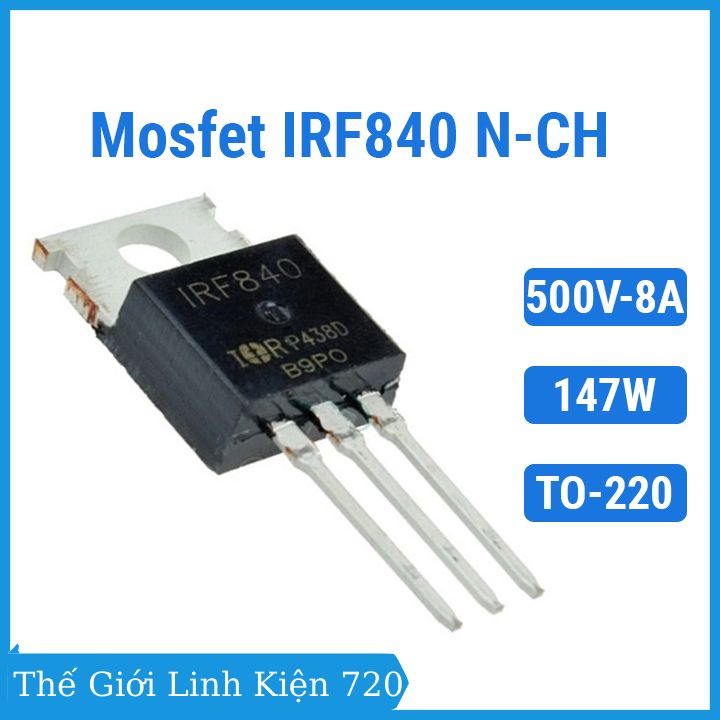 Irf840 to220 8a 500v n-ch mosfet kênh n