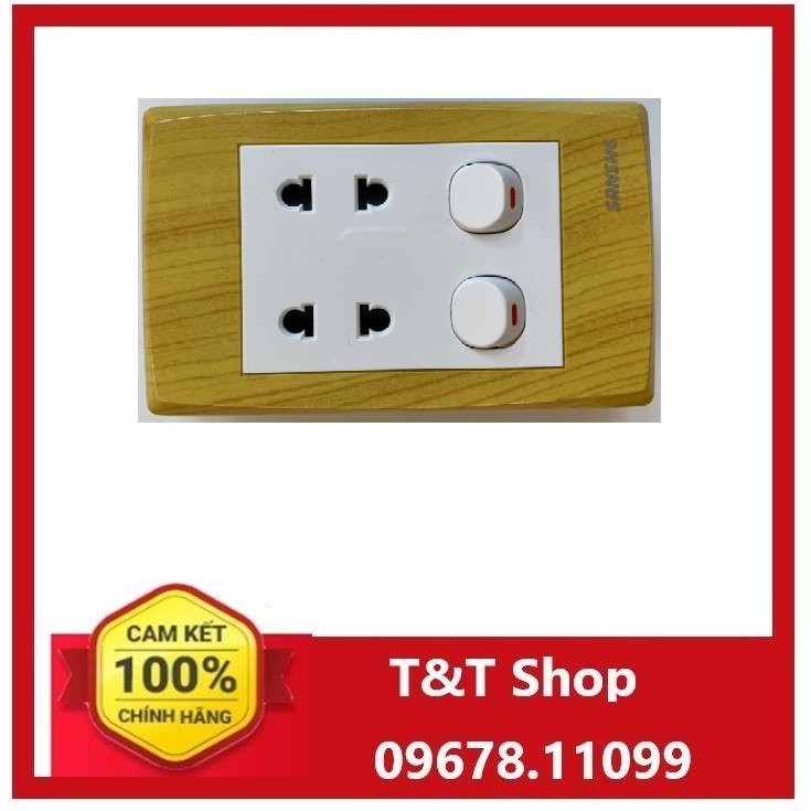 Mặt ổ cắm + công tắc Sanshe âm tường