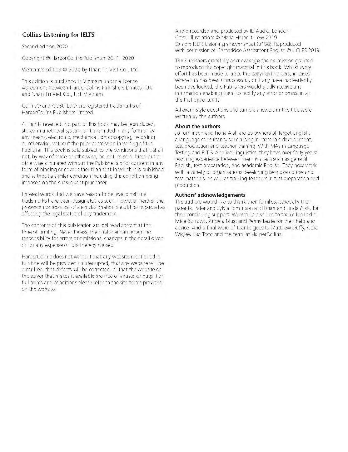 Sách Fahasa - Collins Listening For Ielts - 2ND Edition (Kèm CD)