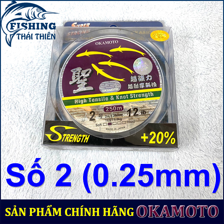 Dây Cước Câu 4 Con Cá Cơm Chính Hãng Okamoto Nhật Bản Cuộn 250m Made In Japan