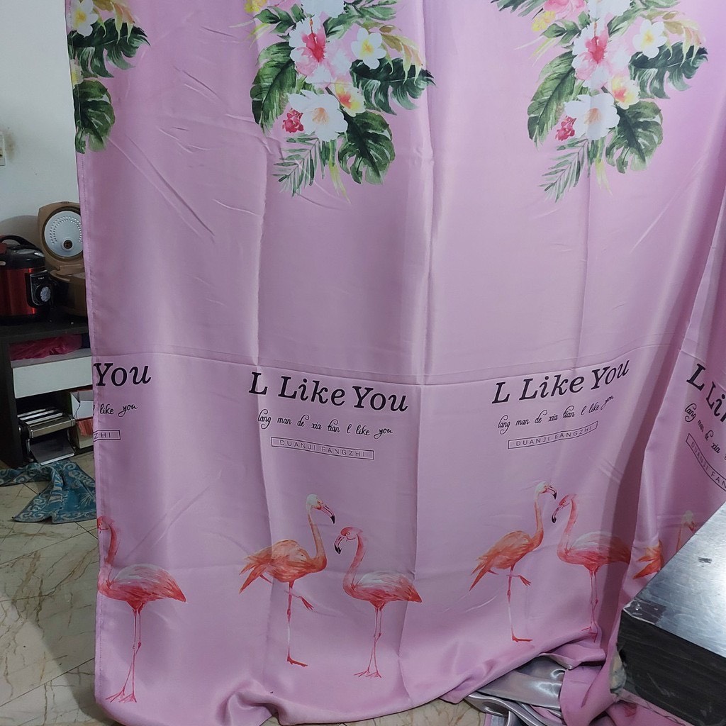 Rèm vải dày treo cửa chống nắng tốt 99% (có sẵn khoen) - RÈM CON HẠT