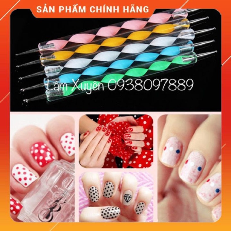 Cọ chấm bi 1 set 5 cây, chấm hoa tròn, FREESHIP chấm bi, tay cầm nhựa vẽ nốt tròn đơn giản dễ sử dụngdành cho mọi người