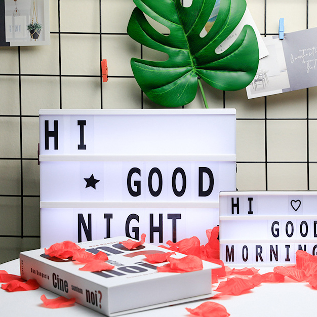 Hộp đèn led gắn chữ cái trang trí size A4 cực đáng yêu dễ thương