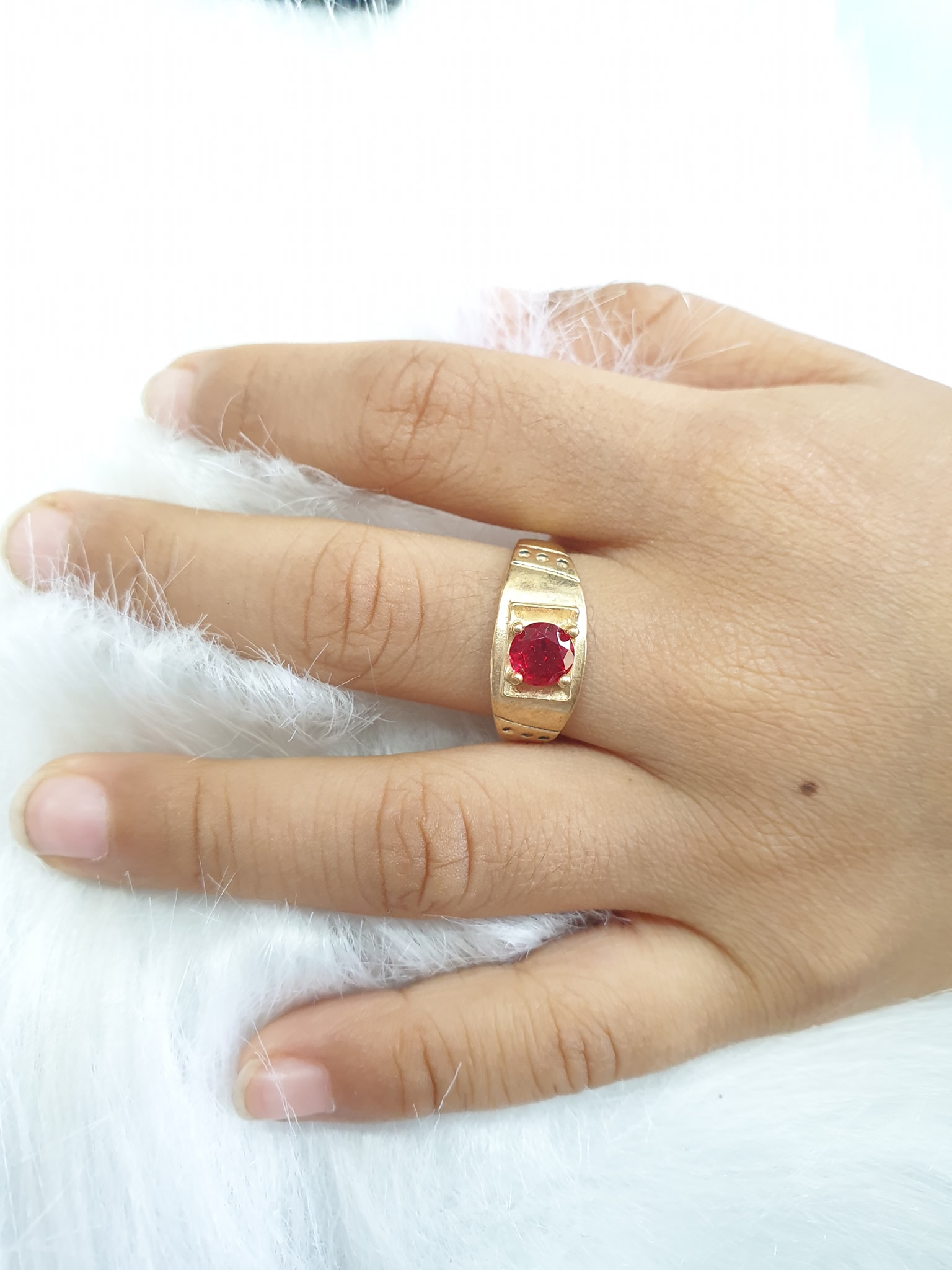 (Không phai màu-Có Ký Hiệu) Nhẫn Trẻ Em Đính Đá Vàng Vonfram Cao Cấp- Dùng tắm rửa thoải mái an toàn