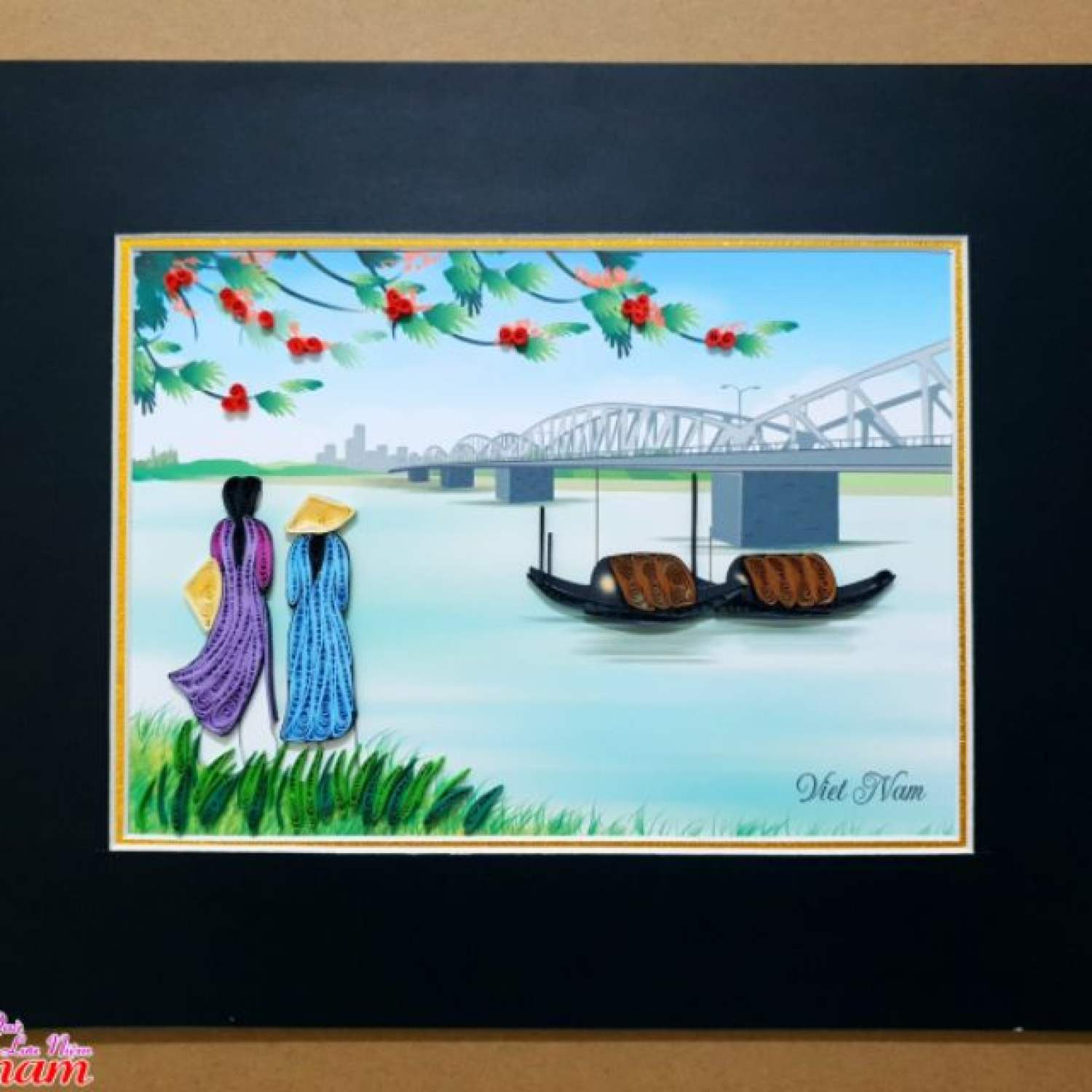 Tranh giấy xoắn lưu niệm (20×25cm)