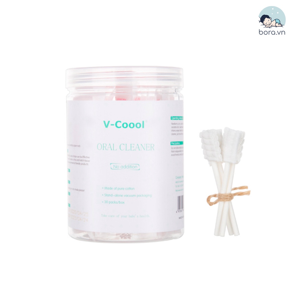 Que tưa lưỡi, rơ lưỡi V-coool, hộp 30 que