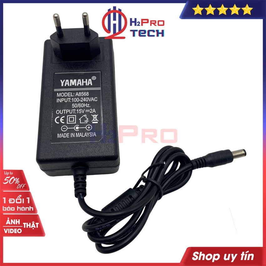 Củ Nguồn 15V 2A, Củ Nguồn Sạc Loa Kéo Yamaha Chân 5.5mm Cao Cấp, Sạc Acquy 12V, Loa Kéo Điện Áp Ổn Định - H2Pro Tech