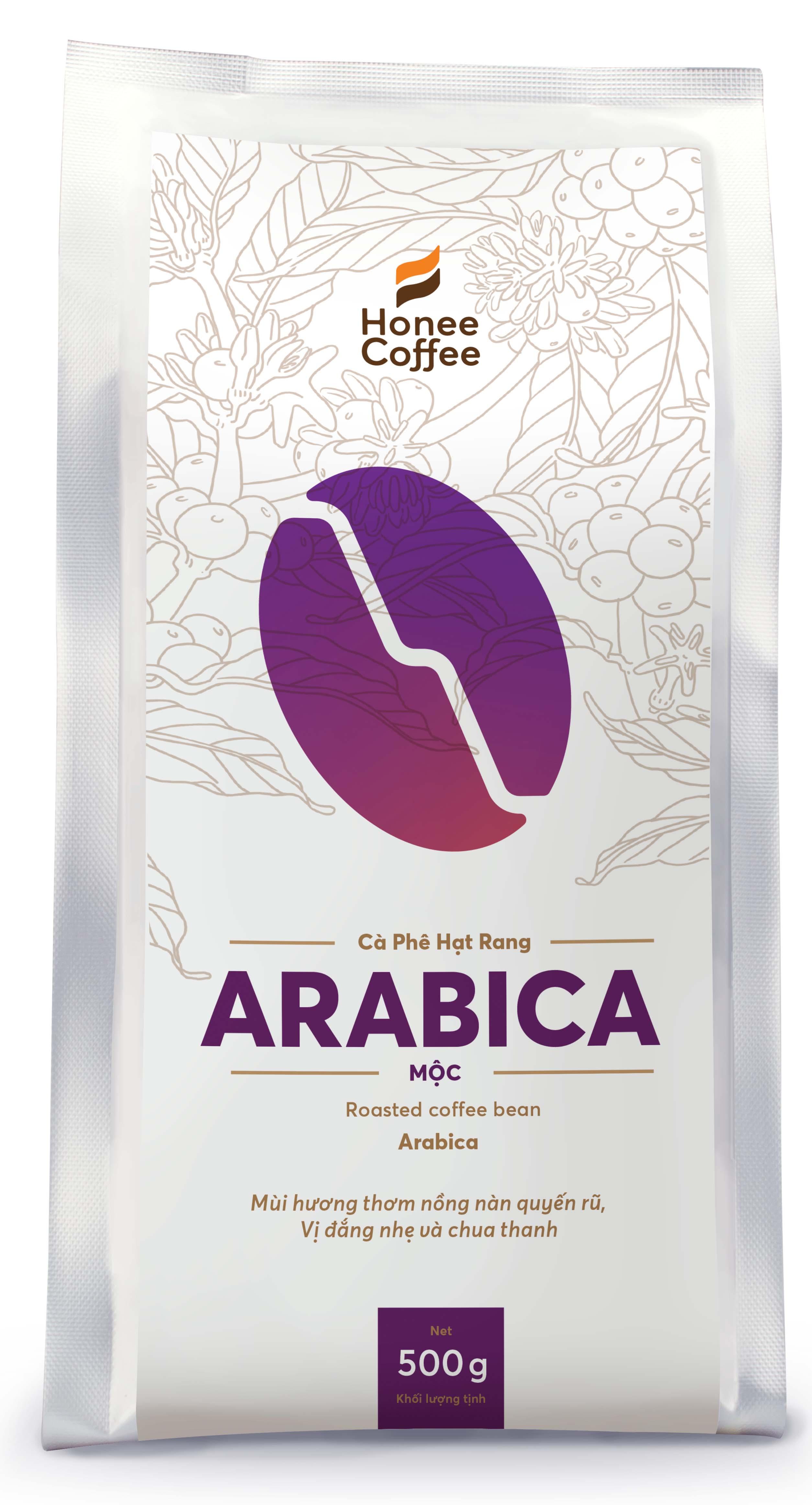 Cà Phê Hạt Rang Mộc Arabica Cơ Bản - 500g - Honee Coffee