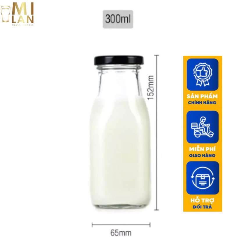 [HCM]Combo 10 bình đựng sữa thủy tinh cao cấp 300ml TK-E065