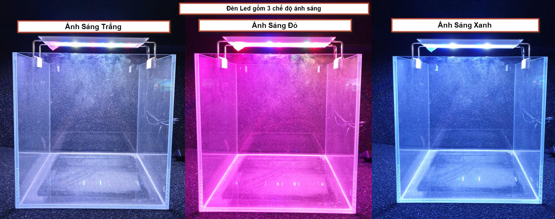 [Hoàn Tiền 10%] Đèn Led 3 Chế Độ Màu Gác Thành Bể Cá, Bể Thủy Sinh 40cm
