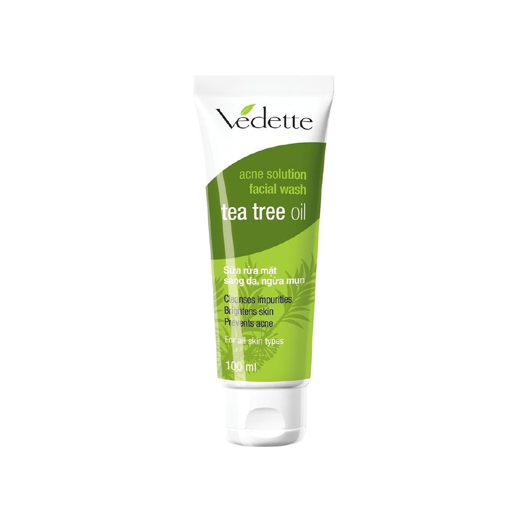 [HCM]Sữa Rửa Mặt Ngừa Mụn Vedette Tràm Trà (100ml)