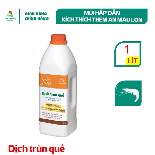 "Hoàn tiền đến 10%" Vemedim Dịch trùn quế thủy sản, thực phẩm bổ sung cho cá tôm ăn nhiều, mau lớn, chai 1lit