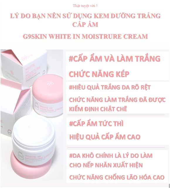 (CHÍNH HÃNG) Kem Dưỡng Ẩm Trắng Da G9 Skin