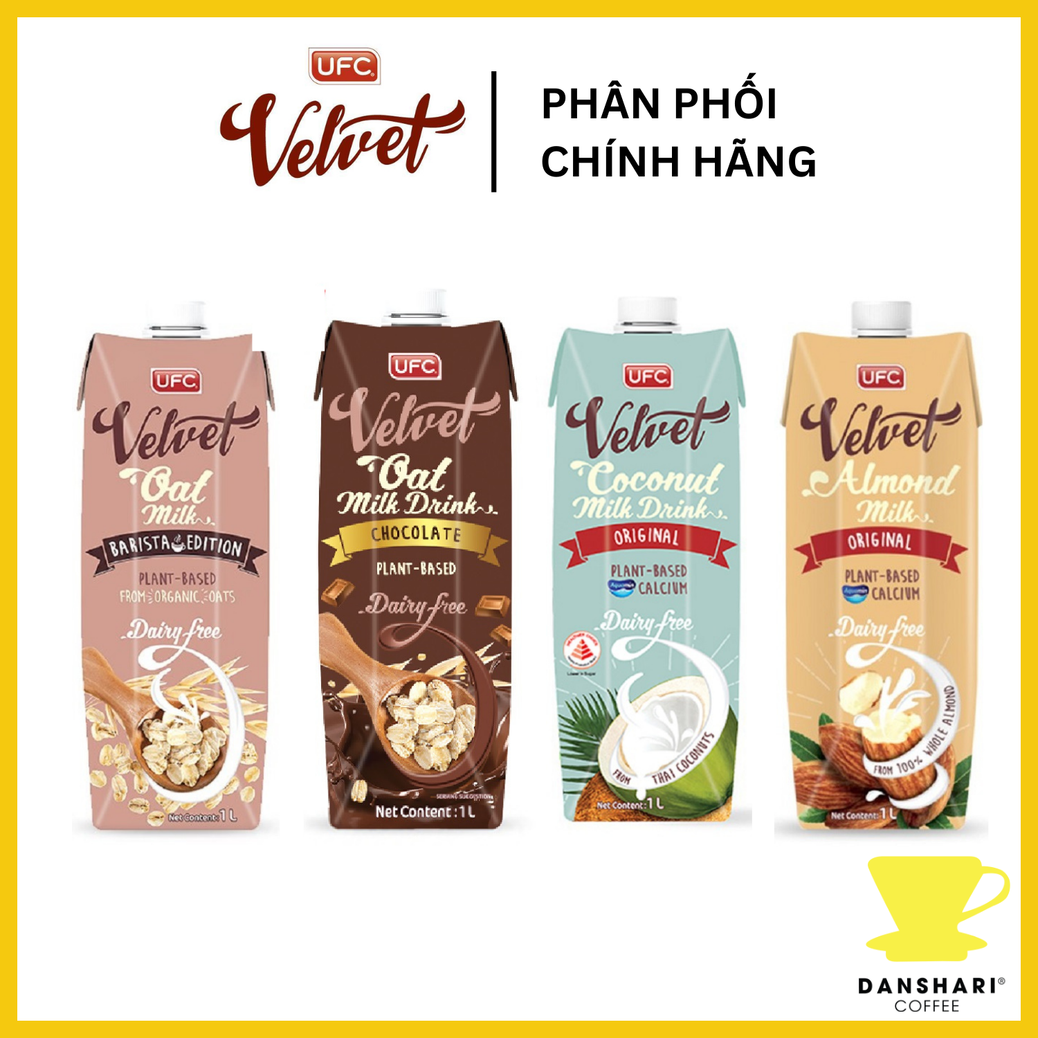 Sữa Yến Mạch, Hạnh Nhân, Dừa, Chocolate UFC Velvet (2 x 1L)