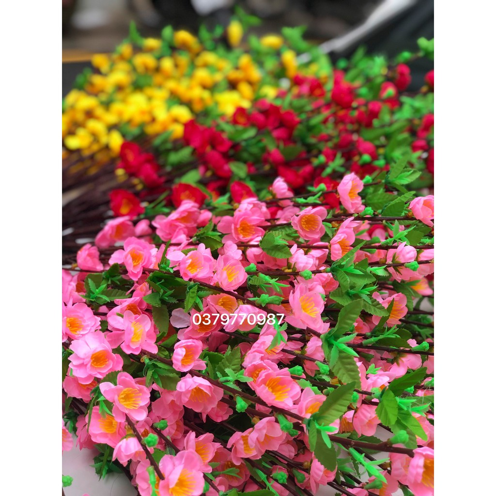 Hoa Đào Giả - Cành Mai Vàng (1 Mét)