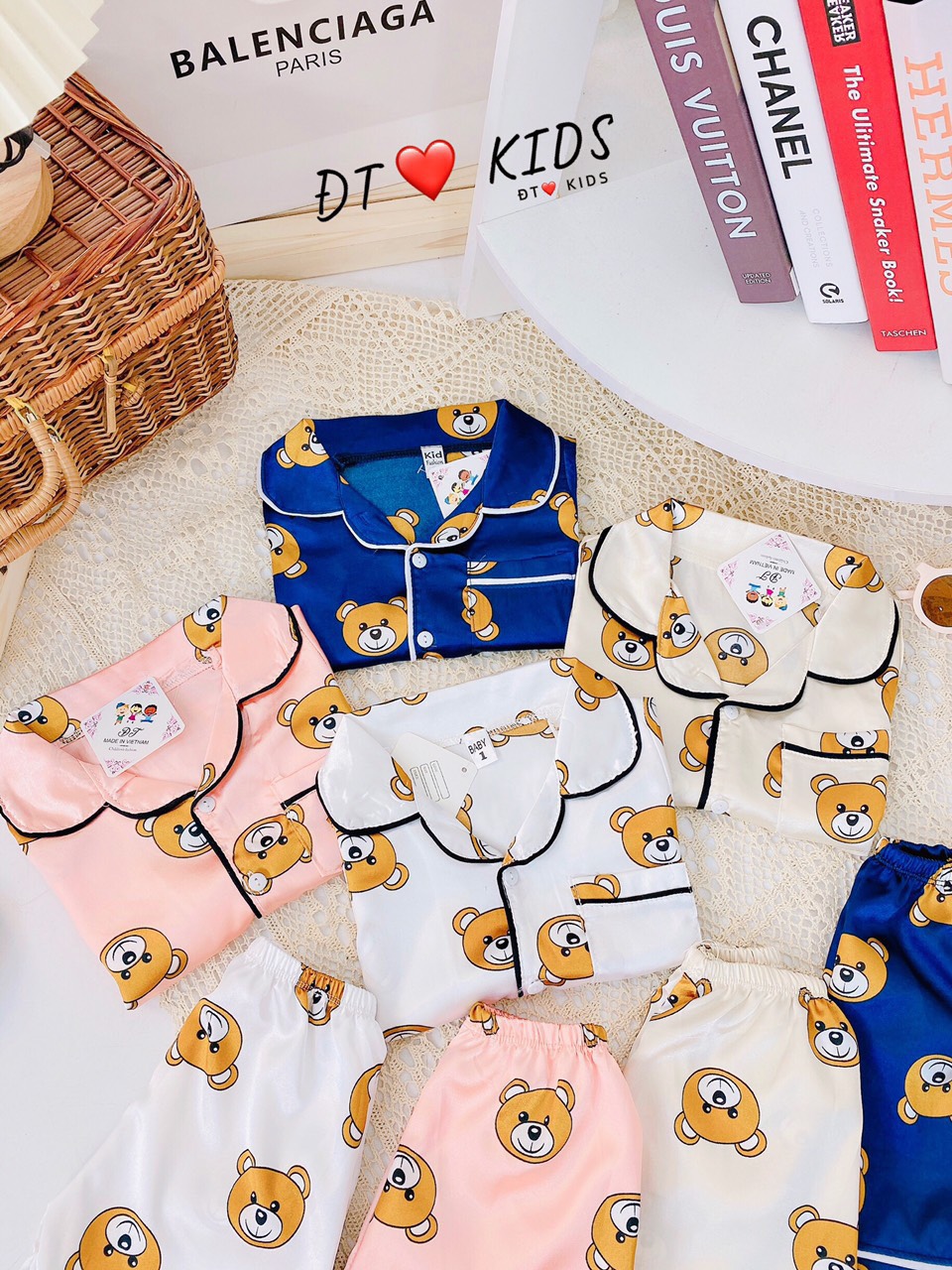Bộ PIJAMA LỤA LOẠI 1, IN 3D CHO BÉ TRAI BÉ GÁI