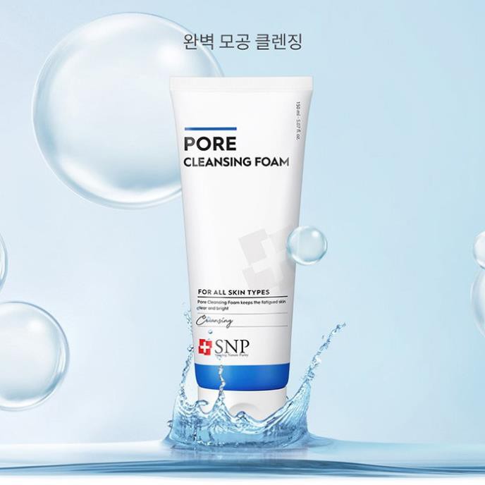 Sữa rửa mặt se khít lỗ chân lông chuyên sâu sạch nhờn giảm mụn kiềm dầu snp pore cleansing foam 150ml