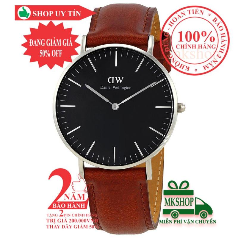 Đồng hồ nữ DW Classic Black St Mawes 36mm - Màu Bạc (Silver), mặt đen, DW00100142