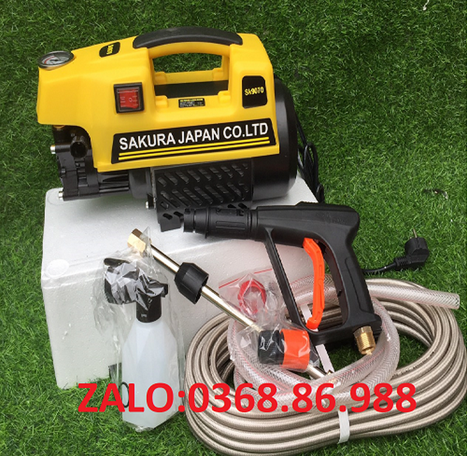 Máy rửa xe sakura-2500W-lõi đồng-tặng bình tạo bọt
