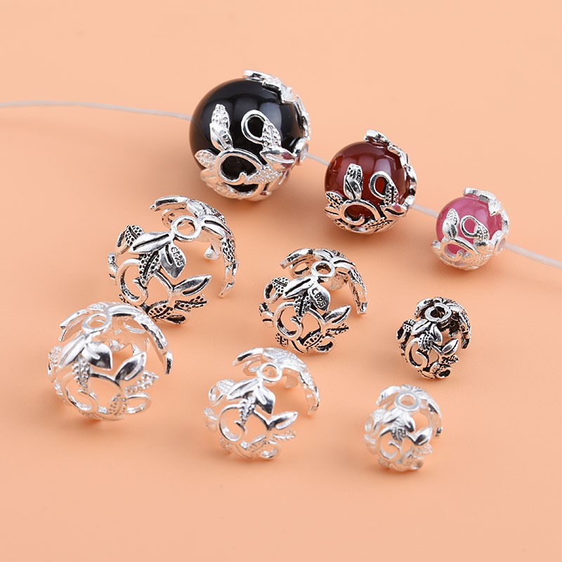 Charm bọc hạt hình lá - charm bạc 925 - mã cb007 ca060